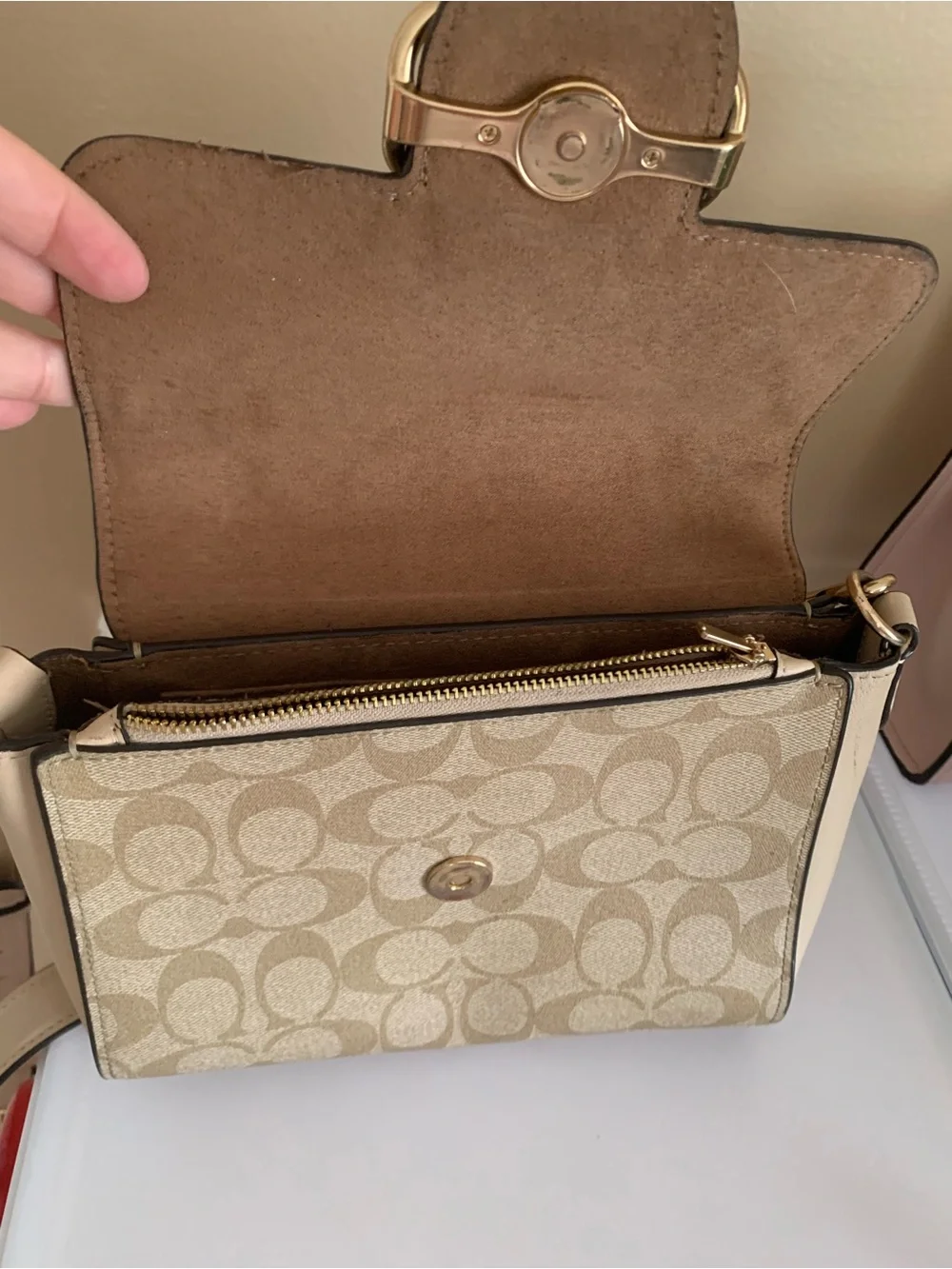 Coach Women's Morgan Top Handle Satchel Colorblock Signature Canvas, Khaki Multi